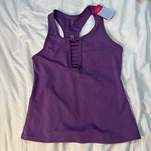 POP Fit Purple Sleeveless Tank Top with Cut Out Design Size Large(L)